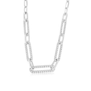 WHITE GOLD DIAMOND PAPERCLIP NECKLACE WH1581D