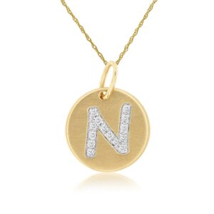 YELLOW GOLD INTIAL DIAMOND PENDANT N N5N