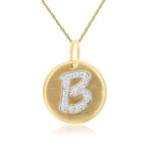 YELLOW GOLD INTIAL DIAMOND PENDANT B N5B