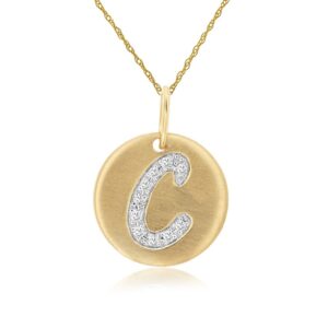 YELLOW GOLD INTIAL DIAMOND PENDANT C N5C