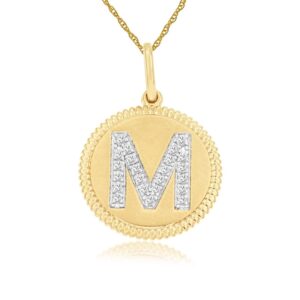 YELLOW GOLD INTIAL DIAMOND PENDANT M N7M