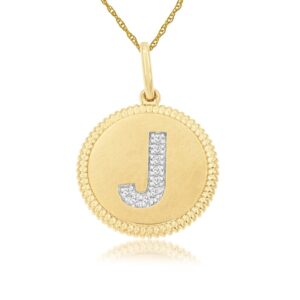 YELLOW GOLD INTIAL DIAMOND PENDANT J N7J