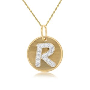 YELLOW GOLD INTIAL DIAMOND PENDANT R N5R