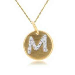 YELLOW GOLD INTIAL DIAMOND PENDANT M N5M
