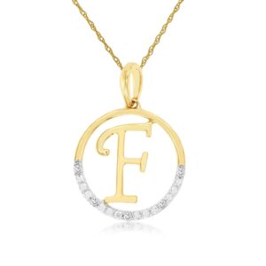 YELLOW GOLD INTIAL DIAMOND PENDANT F N6F