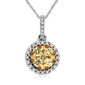 WHITE GOLD YELLOW DIAMOND PENDANT WC7998Y