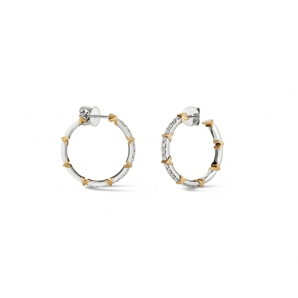 HEARTS ON FIRE COPLEY PAVE DIAMOND HOOP EARRINGS UU30848AGHV090 - Image 2