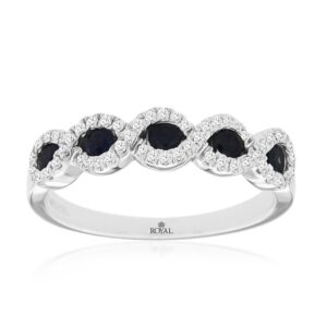 WHITE GOLD SAPPHIRE & DIAMOND RING WC9464S