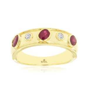 YELLOW GOLD RUBY & DIAMOND RING H2799RB
