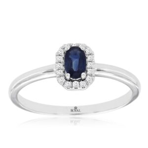 WHITE GOLD SAPPHIRE & DIAMOND RING WC9728S