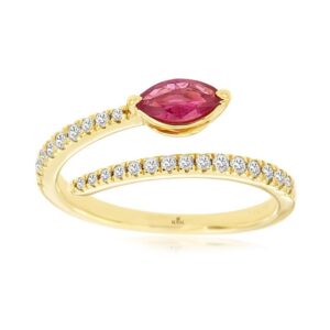 YELLOW GOLD RUBY & DIAMOND RING H2336RB