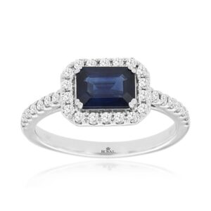 WHITE GOLD SAPPHIRE & DIAMOND RING WC9532S