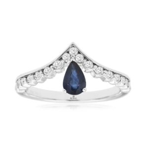 WHITE GOLD SAPPHIRE & DIAMOND RING WH2339S
