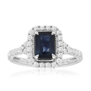 WHITE GOLD SAPPHIRE & DIAMOND RING WH1198S