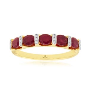 YELLOW GOLD RUBY & DIAMOND RING H2435RB