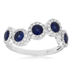 WHITE GOLD SAPPHIRE & DIAMOND RING WC8135S