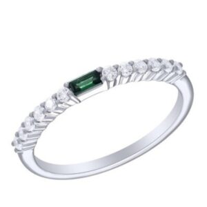 10K EMERALD & DIAMOND RING M6777