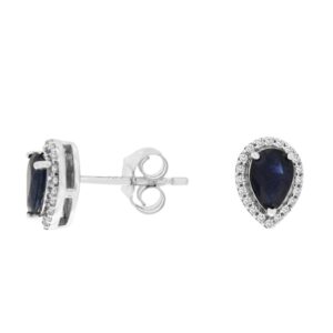 WHITE GOLD SAPPHIRE & DIAMOND EARRINGS WH3273S