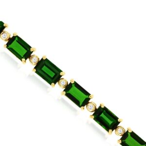 YELLOW GOLD RUSSALITE & DIAMOND BRACELET C3353CH