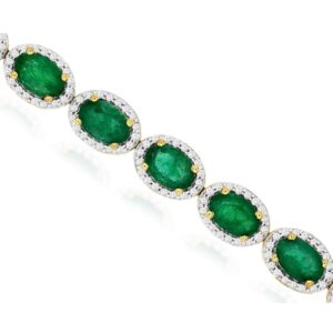 YELLOW GOLD EMERALD & DIAMOND BRACELET C8991EM
