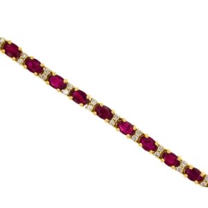 YELLOW GOLD RUBY & DIAMOND BRACELET H1306RB