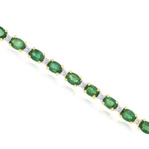 YELLOW GOLD EMERALD & DIAMOND BRACELET H2755EM