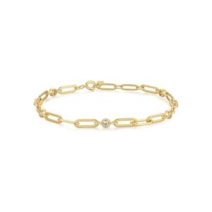 ANIA HAIE GOLD BEZEL STATION PAPER CLIP CHAIN BRACELET B069-01G