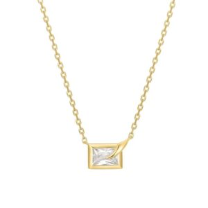 ANIA HAIE GOLD SPARKLING BEZEL-SET CUBE NECKLACE N069-01G
