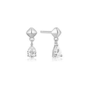 ANIA HAIE SILVER PYRAMID DANGLE THREADED STUD EARRINGS E067-04H
