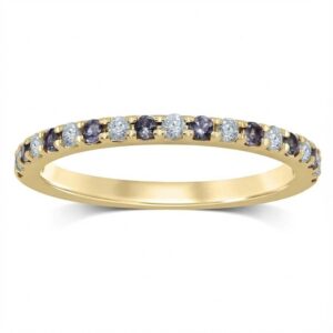 YELLOW GOLD ALEXANDRITE & DIAMOND BAND M4778