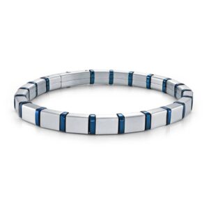 ITALGEM STEEL BLUE-IP QUADRANT-LINK BRACELET SMB771-8.5