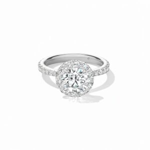 HEARTS ON FIRE VELA HALO RING WITH DIAMOND BAND UU2641PTHS10306500