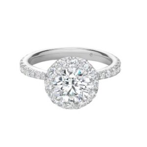 HEARTS ON FIRE VELA HALO RING WITH DIAMOND BAND UU2641PTHV20306500
