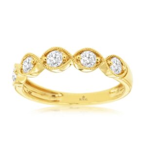 YELLOW GOLD DIAMOND WEDDING BAND H2622D