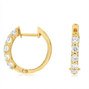 YELLOW GOLD DIAMOND HOOPS E3737