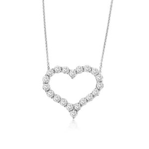 WHITE GOLD DIAMOND HEART NECKLACE WH1737D