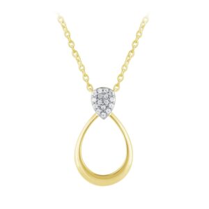 YELLOW GOLD PEAR DIAMOND NECKLACE M6289