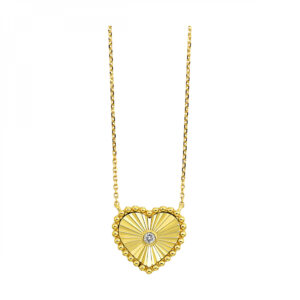 10K HEART YELLOW GOLD DIAMOND PENDANT PD10826-1YC