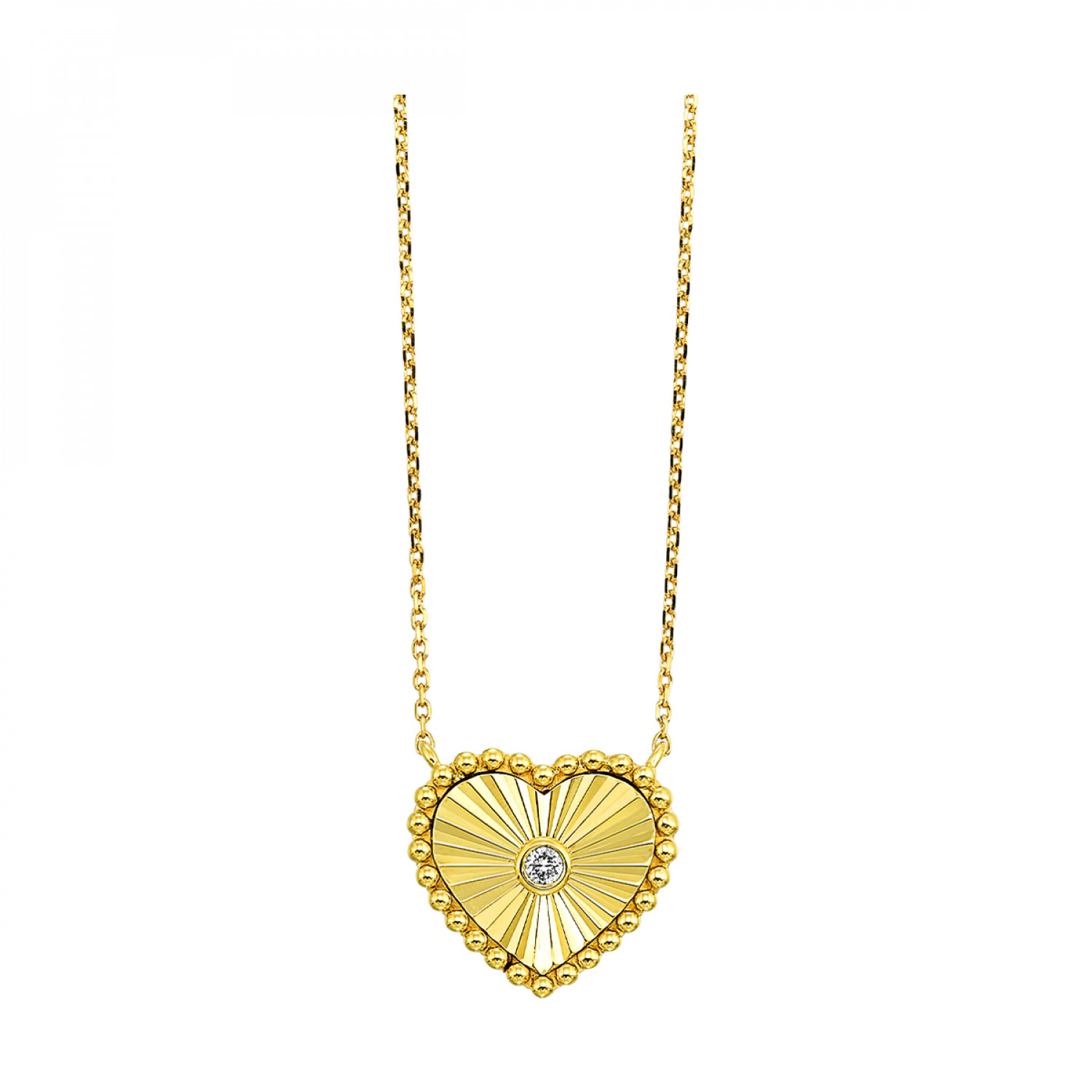 10K HEART YELLOW GOLD DIAMOND PENDANT PD10826-1YC