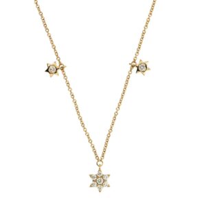YELLOW GOLD 5 STATION DIAMOND NECKLACE H1685D