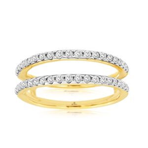 YELLOW GOLD DIAMOND INSERT RING C9139D