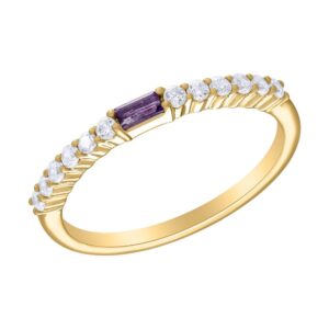 YELLOW GOLD AMETHYST & DIAMOND RING M6774