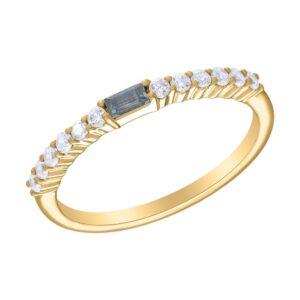 YELLOW GOLD AQUAMARINE & DIAMOND RING M6775
