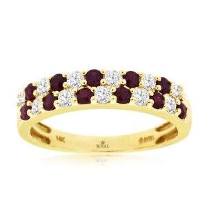 YELLOW GOLD RUBY & DIAMOND RING H1658RB
