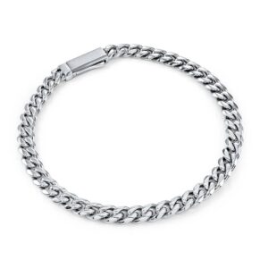ITALGEM STEEL CURB KEY-CLASP BRACELET SMB833-8