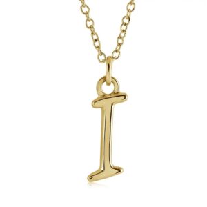 ITALGEM STEEL CURSIVE-LETTER NECKLACE INITIAL1-I-GO
