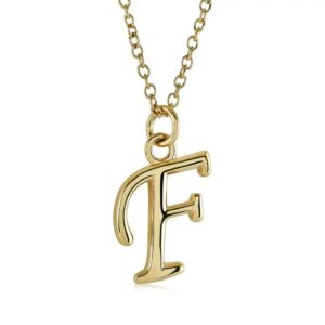 ITALGEM STEEL CURSIVE-LETTER NECKLACE INITIAL1-F-GO