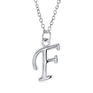 ITALGEM STEEL CURSIVE-LETTER NECKLACE INITIAL1-F