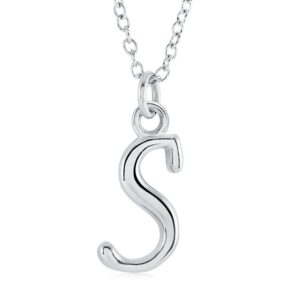 ITALGEM STEEL CURSIVE-LETTER NECKLACE INITIAL1-S