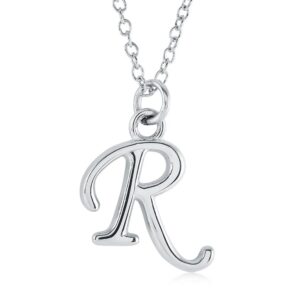ITALGEM STEEL CURSIVE-LETTER NECKLACE INITIAL1-R